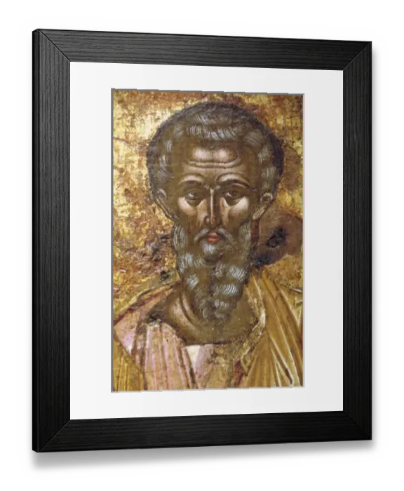 Framed Print : St. Kerkyra. Byzantine fresco dating from the 17th century. From the church of Our Framed Print : St. Kerkyra. Byzantine fresco dating from the 17th century. From the church of Our