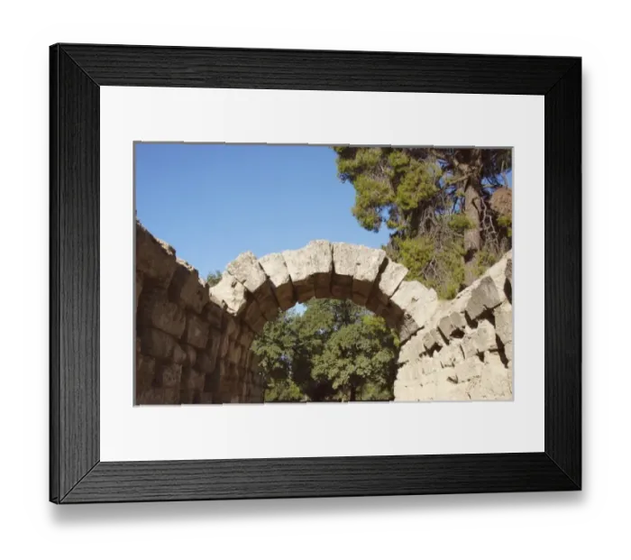 Framed Print : Greek Art. Sanctuary of Olympia. Entrance to Olympic stadium. Stone arch. III B. C