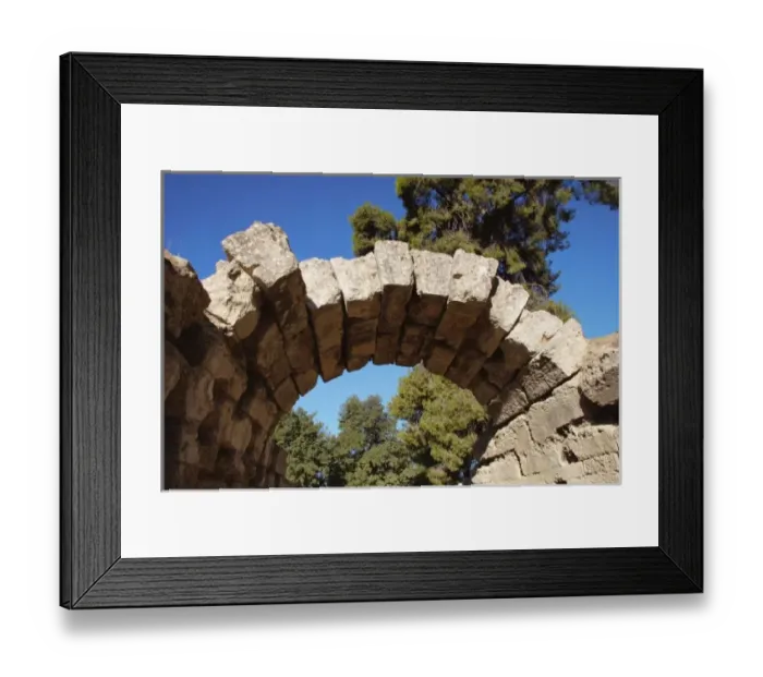 Framed Print : Greek Art. Sanctuary of Olympia. Entrance to Olympic stadium. Stone arch. III B. C