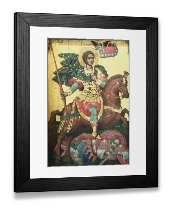 Framed Print : St. Demetrius. Painted in 1730. Wooden iconostasis of the church of St. Demetrius of Kola Framed Print : St. Demetrius. Painted in 1730. Wooden iconostasis of the church of St. Demetrius of Kola