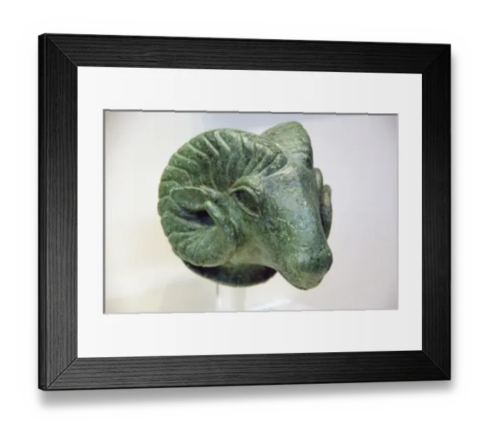 Framed Print : Rams head from the early 6th century B. C. Olympia Archaeological Museum. Ilia Province Framed Print : Rams head from the early 6th century B. C. Olympia Archaeological Museum. Ilia Province