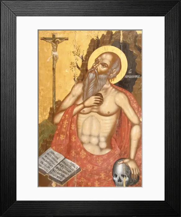 Framed Print : St. Jerome. First half of the 18th century. Byzantine Museum. Zante. Ionian Islands