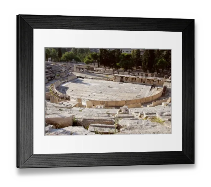 Framed Print : Greek Art. The Theatre of Dionysus. Stage. 5th century B. C. Athens. Greece Framed Print : Greek Art. The Theatre of Dionysus. Stage. 5th century B. C. Athens. Greece
