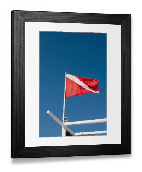 Framed Print : Diving Flag, Mykonos, Cyclades, Greece Framed Print : Diving Flag, Mykonos, Cyclades, Greece