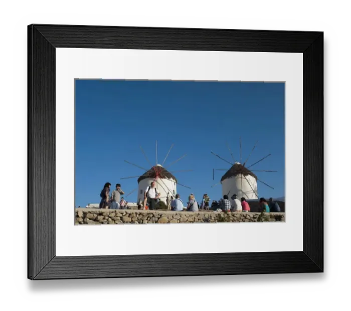 Framed Print : Windmills, Mykonos Town, Chora, Mykonos, Cyclades, Greece