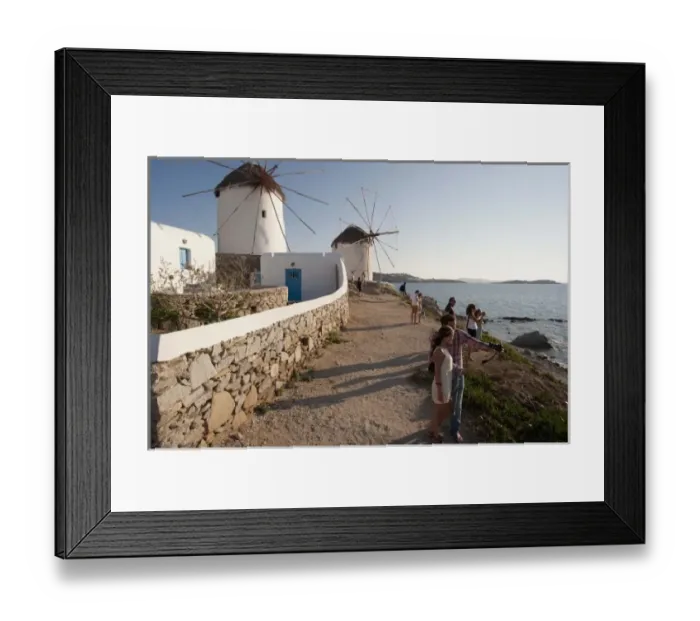 Framed Print : Windmills, Mykonos Town, Chora, Mykonos, Cyclades, Greece