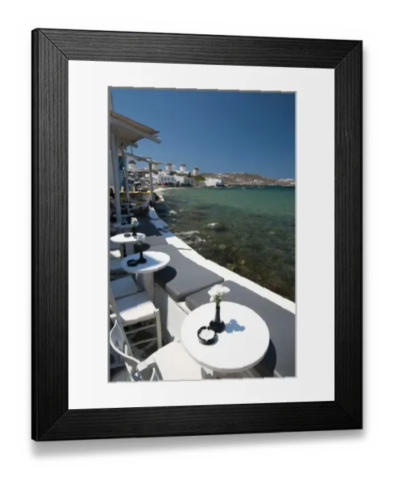 Framed Print : Little Venice, Mykonos Town, Chora, Mykonos, Cyclades, Greece