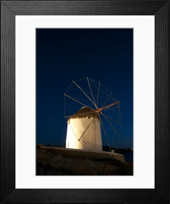 Framed Print : Windmill at dusk, Mykonos Town, Chora, Mykonos, Cyclades, Greece Framed Print : Windmill at dusk, Mykonos Town, Chora, Mykonos, Cyclades, Greece