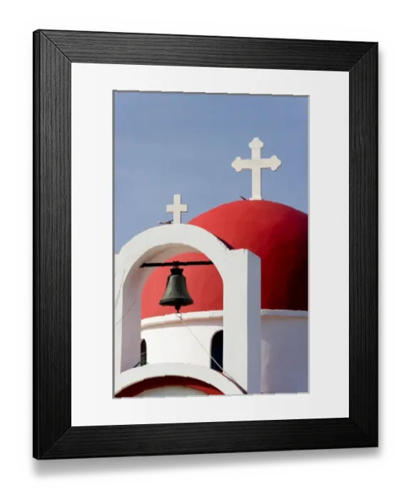 Framed Print : Greece, Crete. Church in village of Plati on Lasithi Plateau
