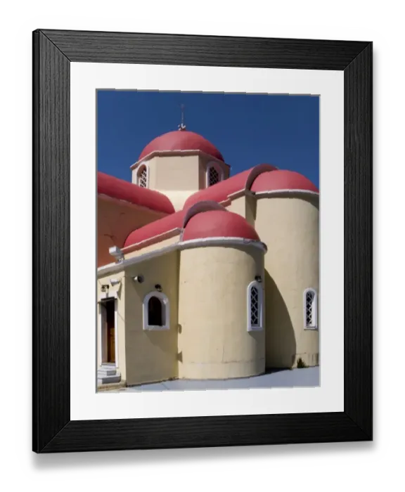 Framed Print : Greece, Crete. Church on Lasithi Plateau