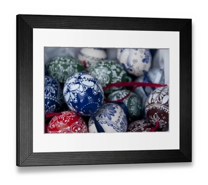 Framed Print : Hungary, capital city of Budapest. Buda side, Castle Hill. Traditional handpainted wooden eggs Framed Print : Hungary, capital city of Budapest. Buda side, Castle Hill. Traditional handpainted wooden eggs