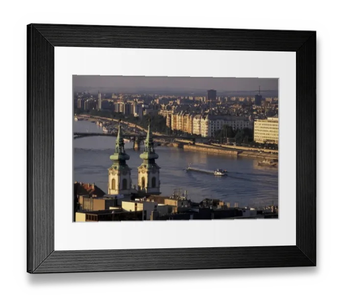 Framed Print : Hungary, Budapest. Danube River, Margit Bridge and St. Annes Church Framed Print : Hungary, Budapest. Danube River, Margit Bridge and St. Annes Church