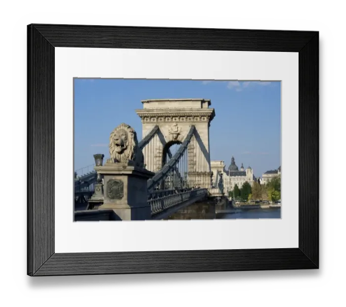 Framed Print : Europe, Hungary, Budapest, Szechenyi Lanchid Chain Bridge, Danube River Framed Print : Europe, Hungary, Budapest, Szechenyi Lanchid Chain Bridge, Danube River