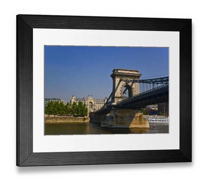 Framed Print : Seeing the sites of Budapest Hungary from the Danube River as the ship departs Budapest