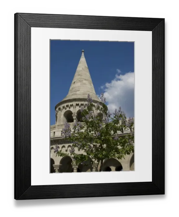 Framed Print : Europe, Hungary, Budapest, Buda, Castle Hill, tower of Fishermans Bastion