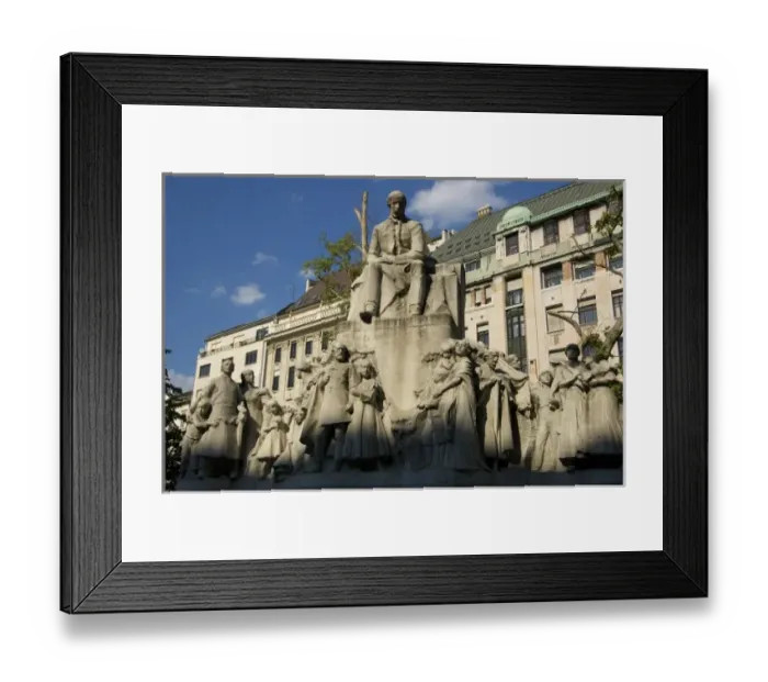 Framed Print : Europe, Hungary, Budapest, Pest, VoAroAsmarty Square, statue of VoAroAsmarty