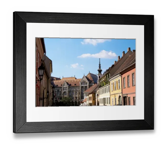 Framed Print : Hungary, Budapest. Houses in Buda