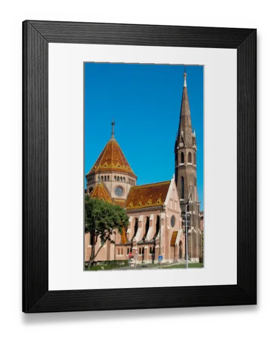 Framed Print : Hungary, Budapest. Szilagyi Dezso Evangelical Church. Outside view. Neo-gothic style Framed Print : Hungary, Budapest. Szilagyi Dezso Evangelical Church. Outside view. Neo-gothic style