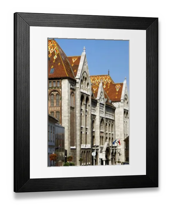 Framed Print : National Archives of Hungary. Outside view. Buddha. Budapest, Hungary