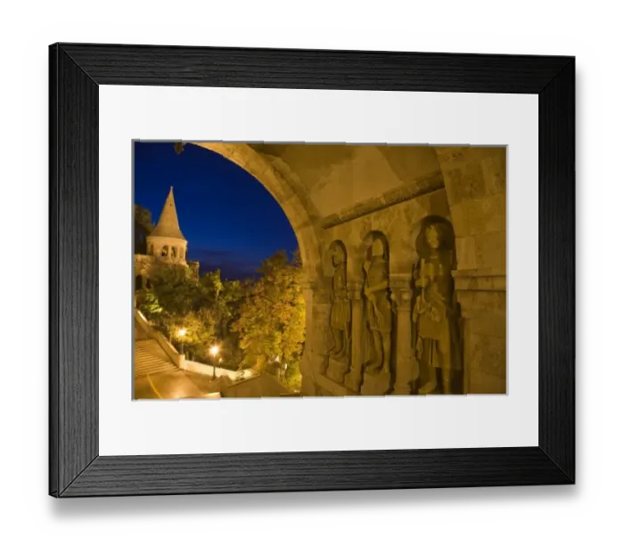 Framed Print : View from Fishermens Bastion next to Matyas Church, Castle Hill, Bude side of Central Budapest Framed Print : View from Fishermens Bastion next to Matyas Church, Castle Hill, Bude side of Central Budapest