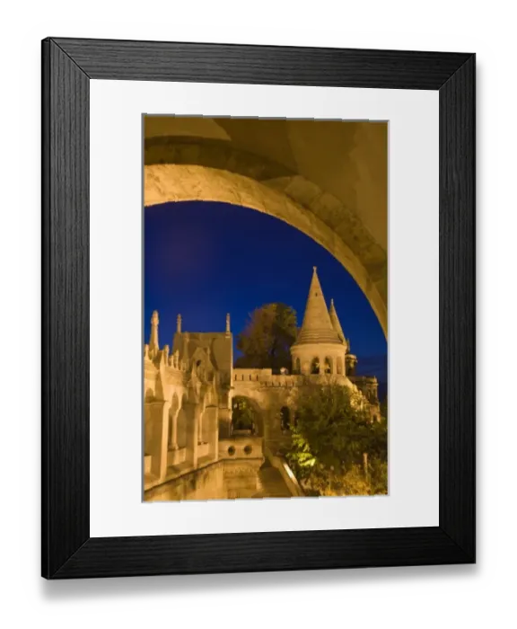 Framed Print : View from Fishermens Bastion next to Matyas Church, Castle Hill, Bude side of Central Budapest Framed Print : View from Fishermens Bastion next to Matyas Church, Castle Hill, Bude side of Central Budapest