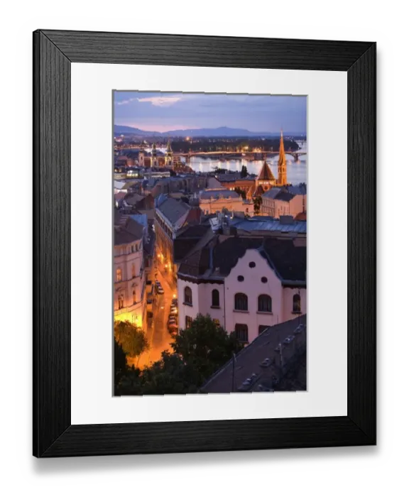 Framed Print : View from Castle Hill, Buda side Central Budapest, Capital of Hungary, Europe