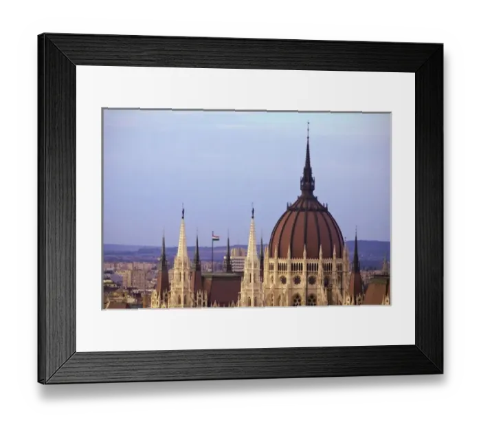 Framed Print : HUNGARY, Budapest. View of the Parliament Buildings from Castle Hill. (RF) Framed Print : HUNGARY, Budapest. View of the Parliament Buildings from Castle Hill. (RF)