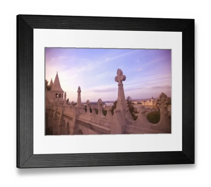 Framed Print : HUNGARY, Budapest. View from Fishermans Bastion, Castle Hill. (RF) Framed Print : HUNGARY, Budapest. View from Fishermans Bastion, Castle Hill. (RF)