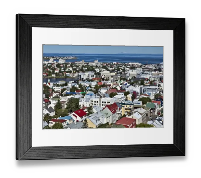Framed Print : Elevated view of Reykjavik, Iceland Framed Print : Elevated view of Reykjavik, Iceland