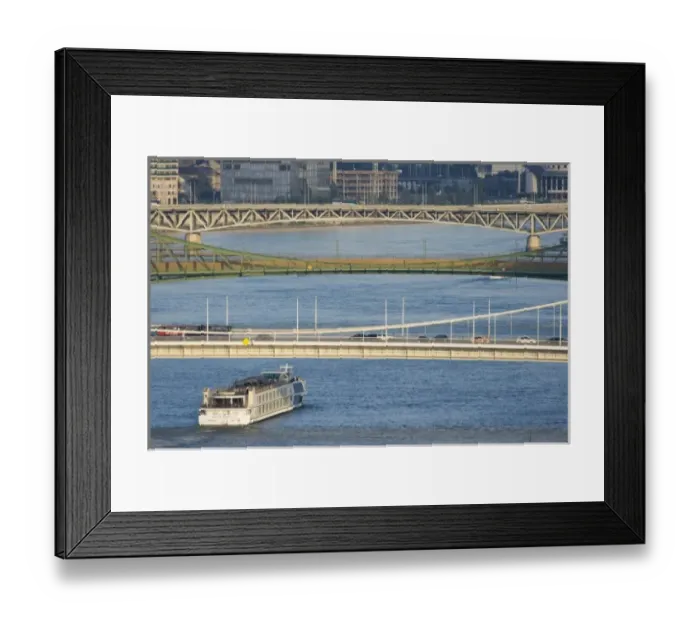 Framed Print : View of the Erzsbet Hid (Elizabeth Bridge), Szabadsag Hid (Liberty Bridge), and Petofi Hid Framed Print : View of the Erzsbet Hid (Elizabeth Bridge), Szabadsag Hid (Liberty Bridge), and Petofi Hid