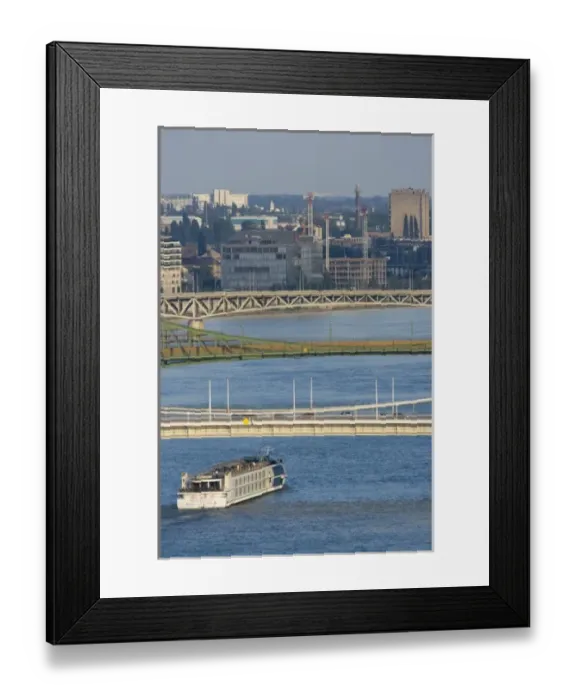 Framed Print : View of the Erzsbet Hid (Elizabeth Bridge), Szabadsag Hid (Liberty Bridge), and Petofi Hid Framed Print : View of the Erzsbet Hid (Elizabeth Bridge), Szabadsag Hid (Liberty Bridge), and Petofi Hid