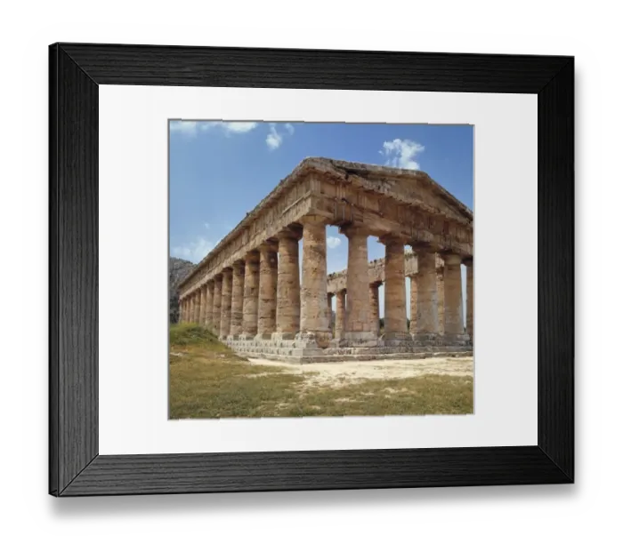 Framed Print : Italy, Sicily, Segesta. The unfinished Greek temple at Segesta, Sicily, Italy provides