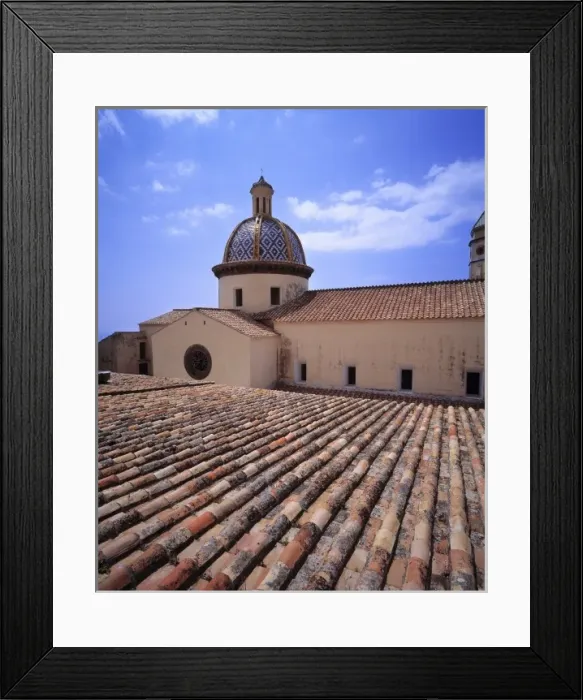 Framed Print : Europe, Italy, San Stefano. Roof tiles form a beautiful pattern on the church Framed Print : Europe, Italy, San Stefano. Roof tiles form a beautiful pattern on the church