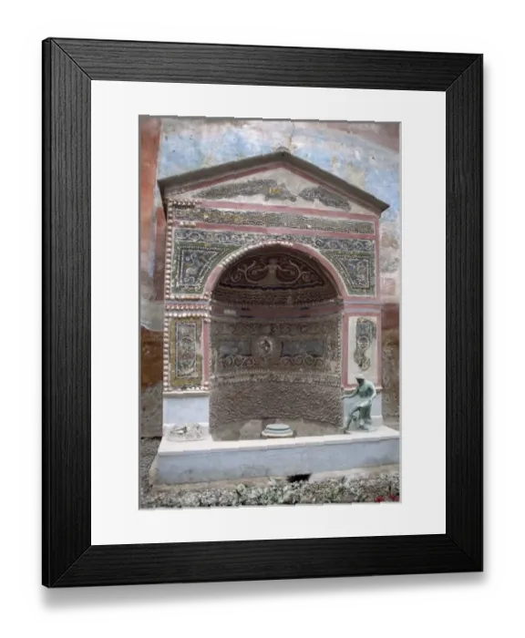 Framed Print : Europe, Italy, Pompeii. Intricate pastel mosaic tiles create the House of the Fontana Framed Print : Europe, Italy, Pompeii. Intricate pastel mosaic tiles create the House of the Fontana
