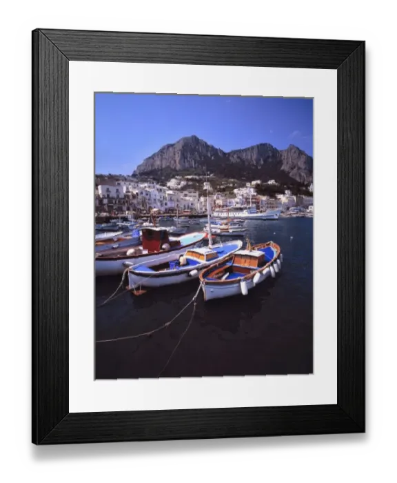 Framed Print : Europe, Italy, Capri. Marina Grande, the main port of call at Capri, sits below volcano Framed Print : Europe, Italy, Capri. Marina Grande, the main port of call at Capri, sits below volcano