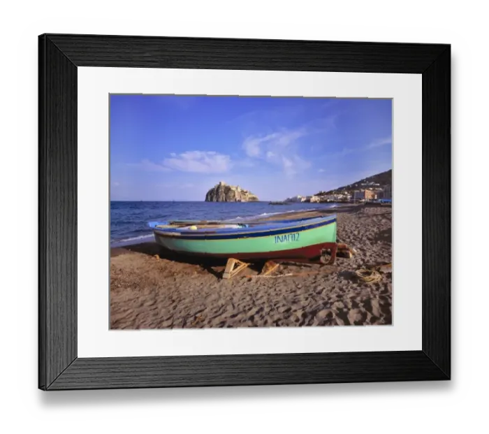 Framed Print : Europe, Italy, Ischia. Castillo d Ischia is connected to the island of Ischia