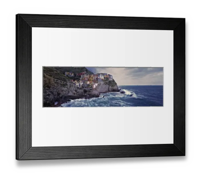 Framed Print : Europe, Italy, Manarola. The colorful dwellings of Manarola are nestled into Framed Print : Europe, Italy, Manarola. The colorful dwellings of Manarola are nestled into
