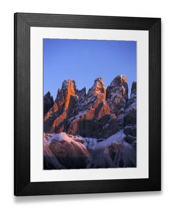 Framed Print : Europe, Italy, Odle Group. Red sunset light washes the craggy peaks of the Odle Group Framed Print : Europe, Italy, Odle Group. Red sunset light washes the craggy peaks of the Odle Group