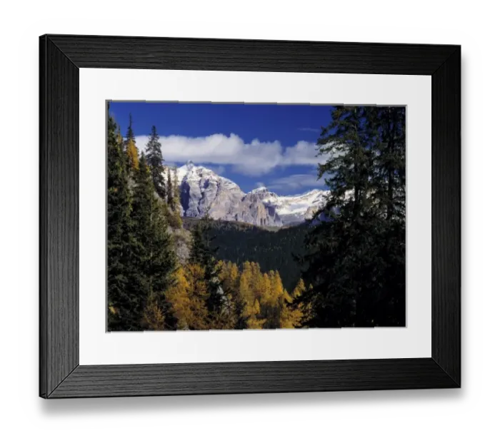 Framed Print : Europe, Italy, Gardena Pass. A sunny view toward Gardena Pass, in the Dolomite Alps, Italy