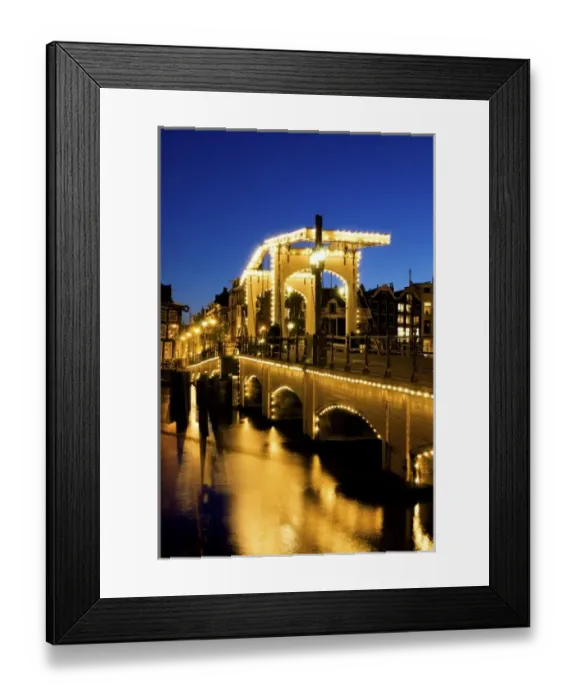Framed Print : Netherlands, North Holland, Amsterdam, River Amstel, Magere Brug