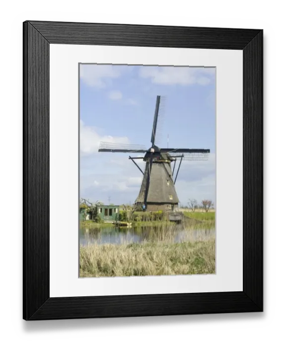 Framed Print : Netherlands, South Holland, Kinderdijk, Windmill Framed Print : Netherlands, South Holland, Kinderdijk, Windmill