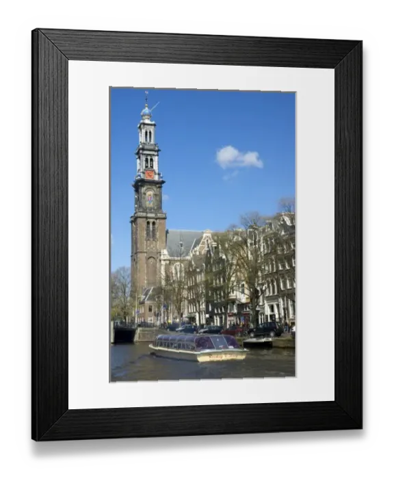 Framed Print : Netherlands, South Holland, Amsterdam, Prinsengracht, Westerkerk Framed Print : Netherlands, South Holland, Amsterdam, Prinsengracht, Westerkerk