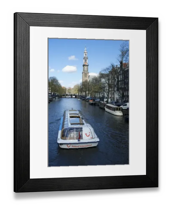 Framed Print : Netherlands, South Holland, Amsterdam, Prinsengracht, Westerkerk Framed Print : Netherlands, South Holland, Amsterdam, Prinsengracht, Westerkerk