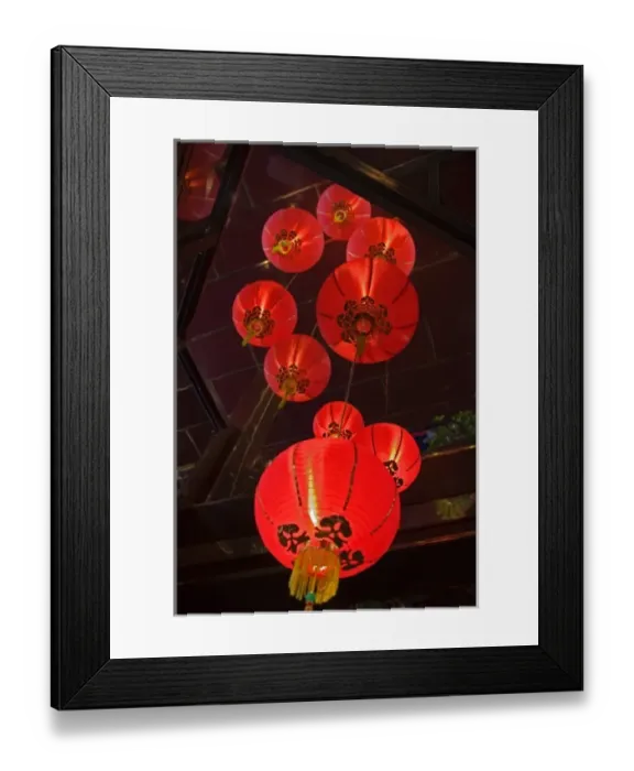 Framed Print : Bright red Chinese lanterns at the Sea Palace Restaurant Framed Print : Bright red Chinese lanterns at the Sea Palace Restaurant