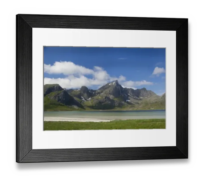 Framed Print : Norway, Nordland, Lofoten Archipelago, Gravdal area. Remote picturesque fjord Framed Print : Norway, Nordland, Lofoten Archipelago, Gravdal area. Remote picturesque fjord