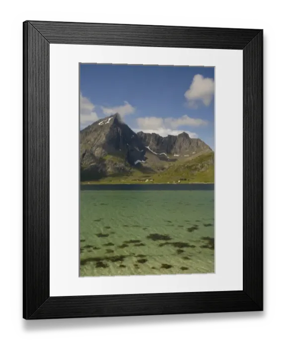 Framed Print : Norway, Nordland, Lofoten Archipelago, Gravdal area. Remote picturesque fjord Framed Print : Norway, Nordland, Lofoten Archipelago, Gravdal area. Remote picturesque fjord