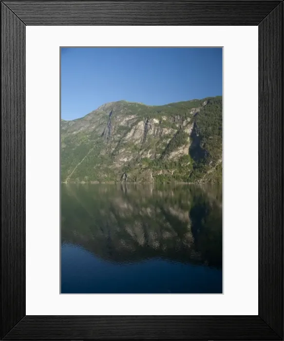 Framed Print : Norway, Geirangerfjord. View of scenic fjord sailing toward Hellesylt & Geiranger. UNESCO