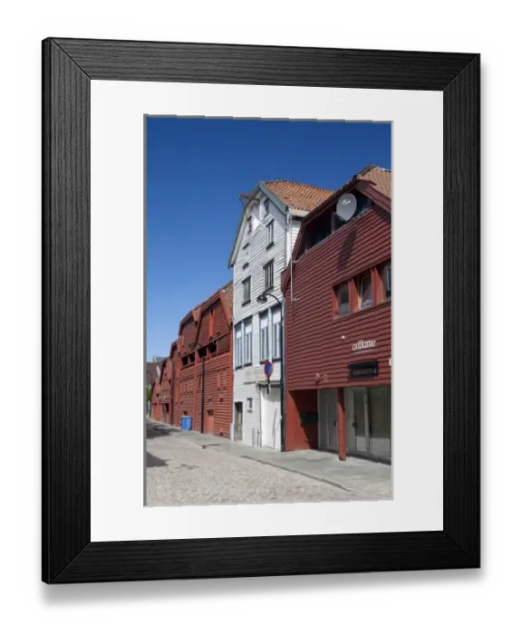 Framed Print : Norway, Stavanger. Historic downtown port area filled with 18th century homes & buildings Framed Print : Norway, Stavanger. Historic downtown port area filled with 18th century homes & buildings