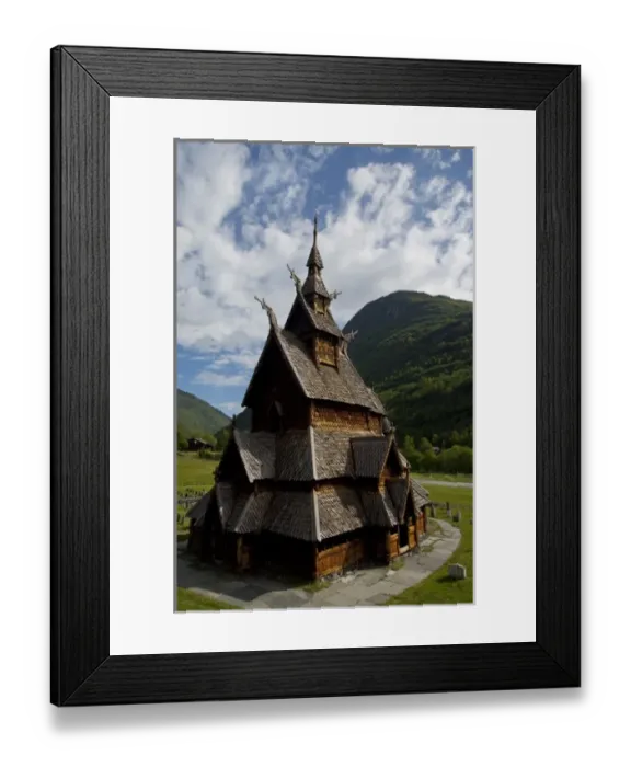 Framed Print : Norway, Laerdal. Borgund stave-church, c. 1180. Best preserved stave church in Norway