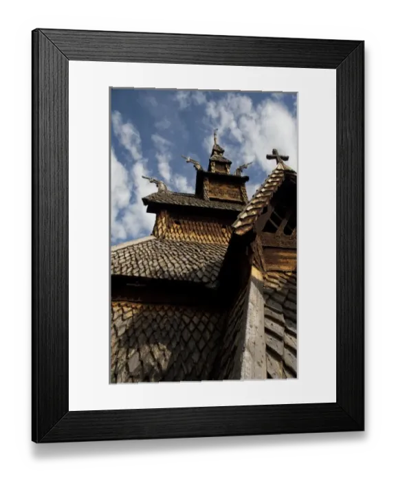 Framed Print : Norway, Laerdal. Borgund stave-church, c. 1180. Best preserved stave church in Norway